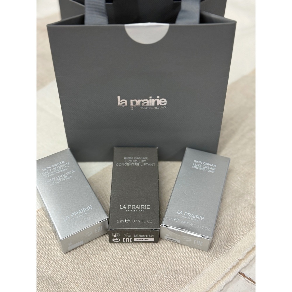 La Prairie Skin Caviar Trio Luxe Eye Cream,‎ Moisturizer + Liquid Lift Serum NWB